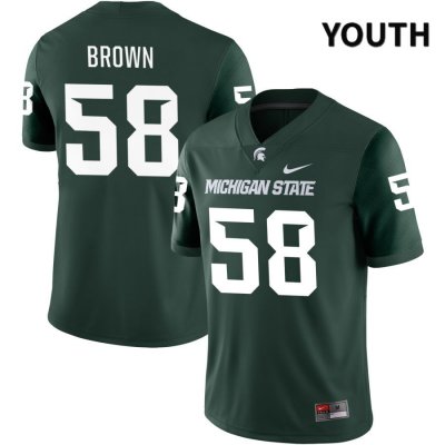 Youth Michigan State Spartans NCAA #58 Spencer Brown Green NIL 2022 Authentic Nike Stitched College Football Jersey OK32I68TE